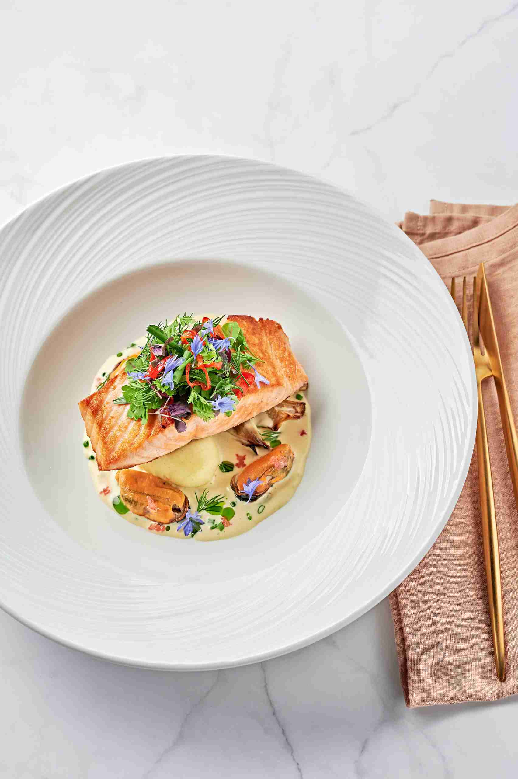 atlantic salmon, part of the Metropolis food and beverage packages