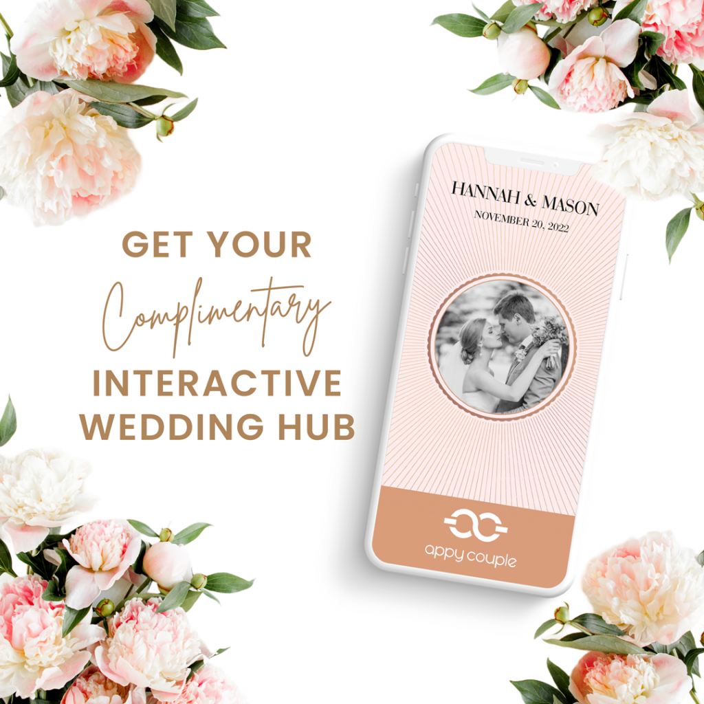 wedding hub featuring appy couple